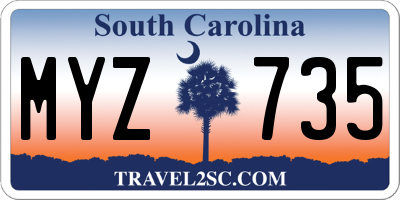 SC license plate MYZ735