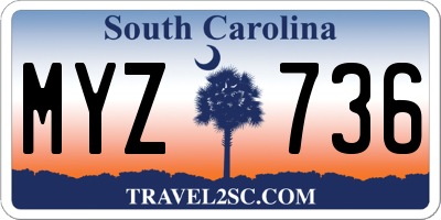 SC license plate MYZ736