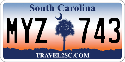 SC license plate MYZ743