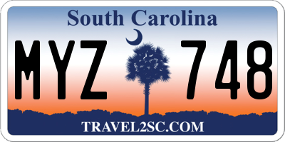 SC license plate MYZ748