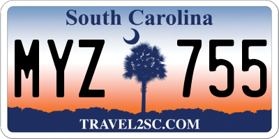 SC license plate MYZ755