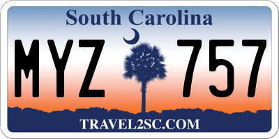 SC license plate MYZ757
