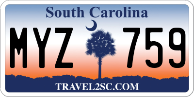SC license plate MYZ759