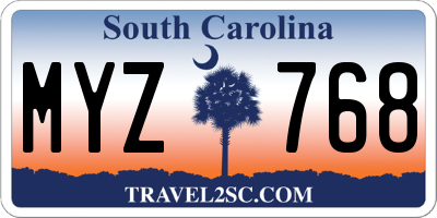 SC license plate MYZ768