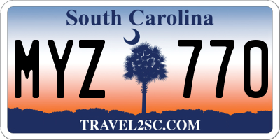 SC license plate MYZ770