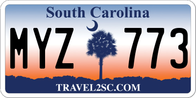 SC license plate MYZ773