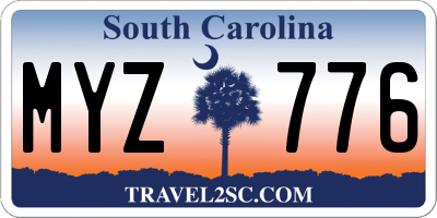 SC license plate MYZ776