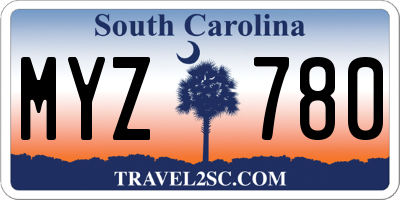 SC license plate MYZ780