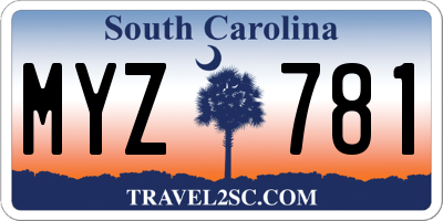 SC license plate MYZ781
