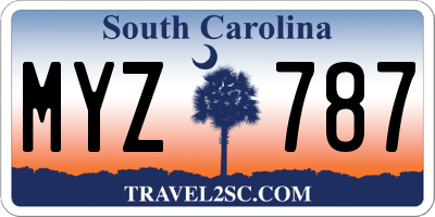 SC license plate MYZ787