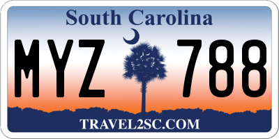 SC license plate MYZ788