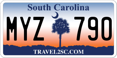 SC license plate MYZ790