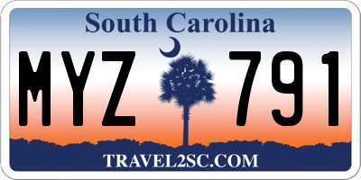 SC license plate MYZ791