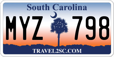 SC license plate MYZ798