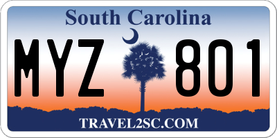 SC license plate MYZ801