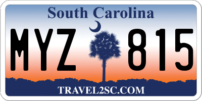 SC license plate MYZ815