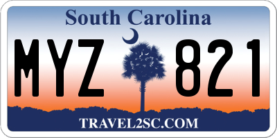 SC license plate MYZ821