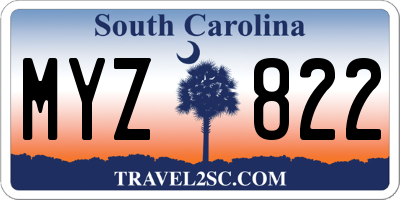 SC license plate MYZ822