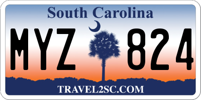 SC license plate MYZ824
