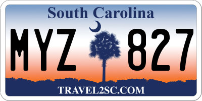 SC license plate MYZ827