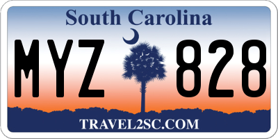 SC license plate MYZ828