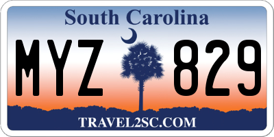 SC license plate MYZ829