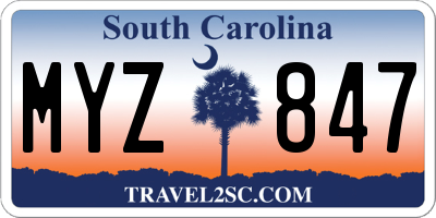SC license plate MYZ847