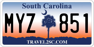 SC license plate MYZ851