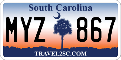 SC license plate MYZ867