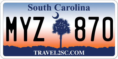 SC license plate MYZ870