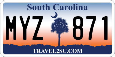 SC license plate MYZ871