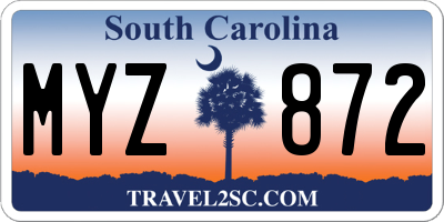SC license plate MYZ872