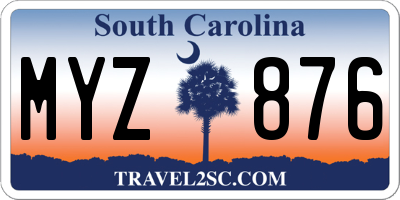 SC license plate MYZ876
