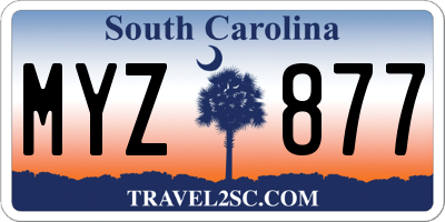 SC license plate MYZ877