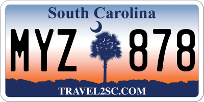 SC license plate MYZ878