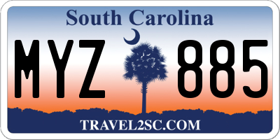 SC license plate MYZ885