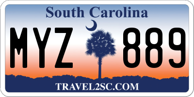 SC license plate MYZ889