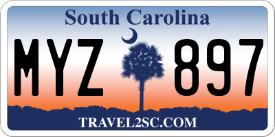 SC license plate MYZ897