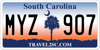 SC license plate MYZ907