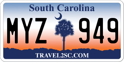 SC license plate MYZ949
