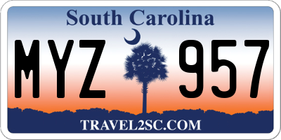 SC license plate MYZ957
