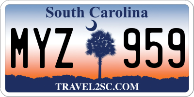 SC license plate MYZ959