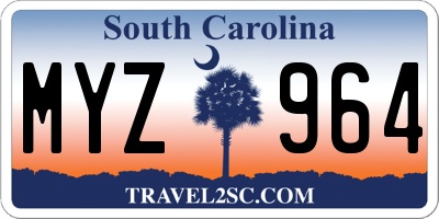 SC license plate MYZ964