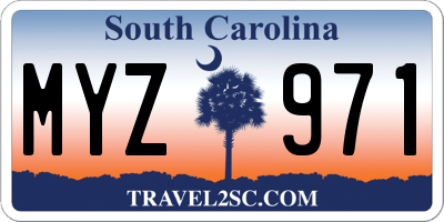 SC license plate MYZ971