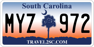 SC license plate MYZ972