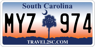 SC license plate MYZ974