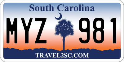 SC license plate MYZ981