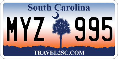 SC license plate MYZ995