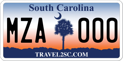 SC license plate MZA000
