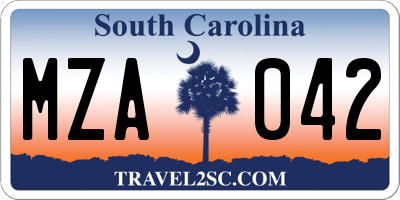 SC license plate MZA042